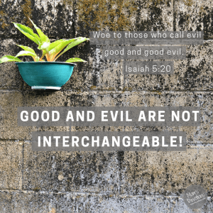 good and evil not interchangeable